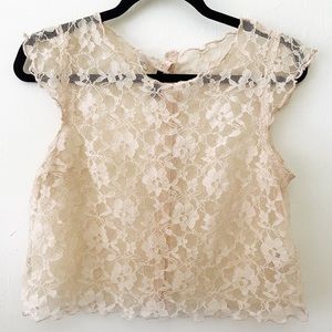 H&M Baby Pink Lace Top Blouse